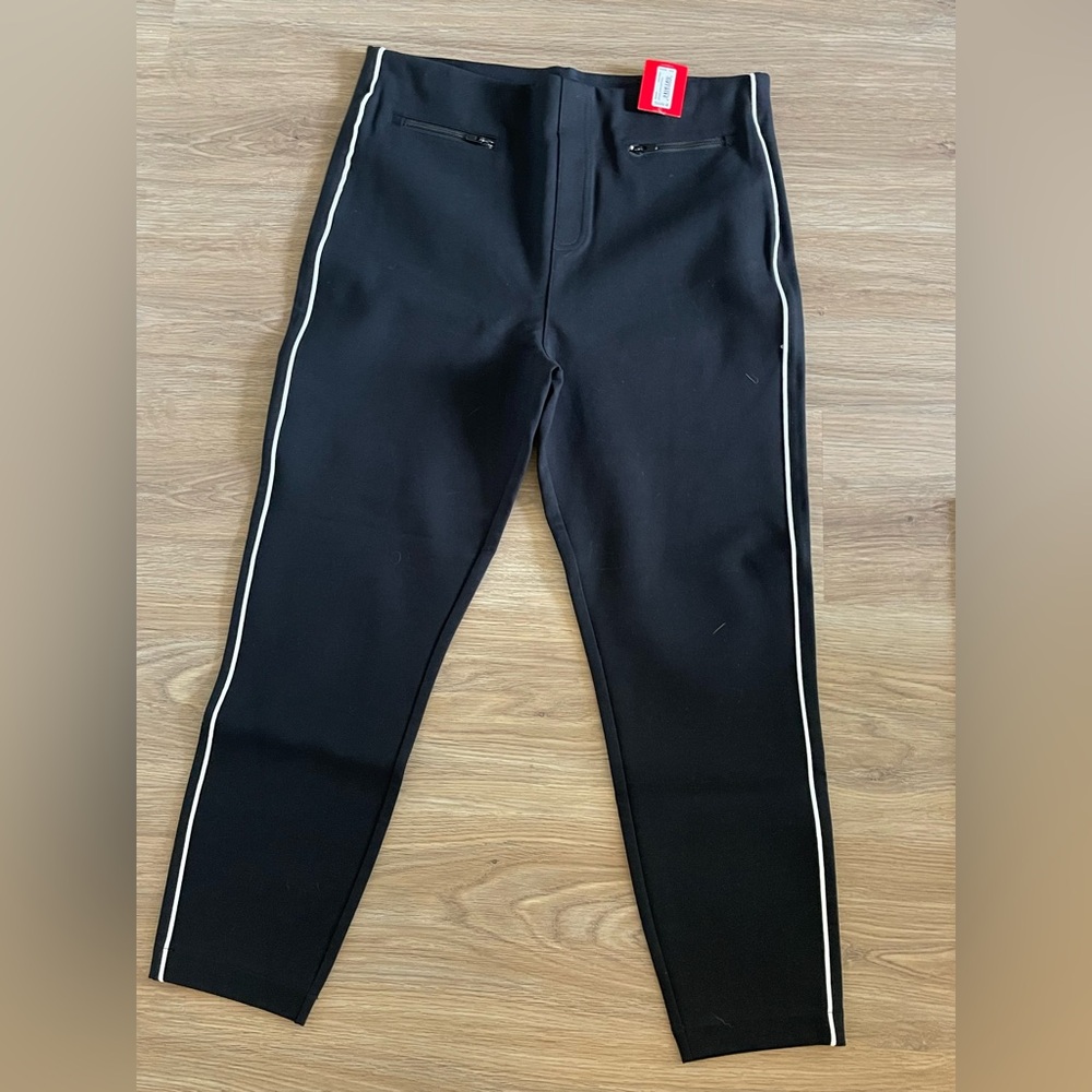 SPANX Black Pants with White Trim